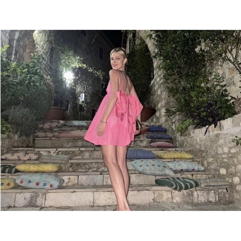 Zara bow back taffeta mini dress - Picture 3 of 11